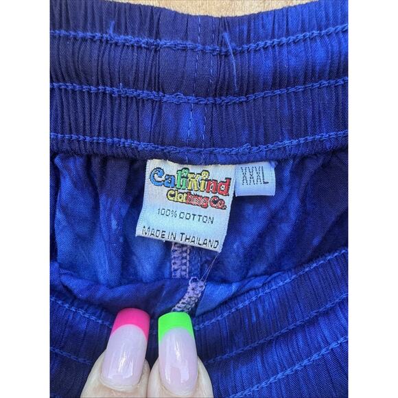 CaliKind Tie-Dye Blue & Black Pants Pull On Boho Festival XXXL gender neutral - Picture 6 of 10